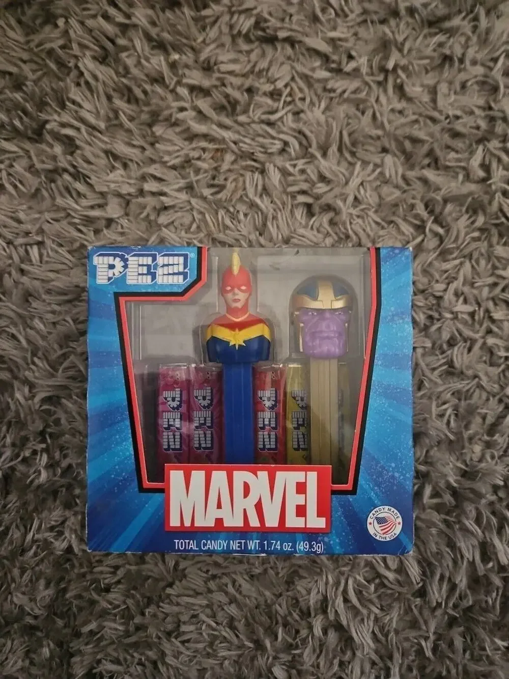 PEZ MARVEL Capt. Marvel & Thanos 2pc Boxed Set BB2024 New b
